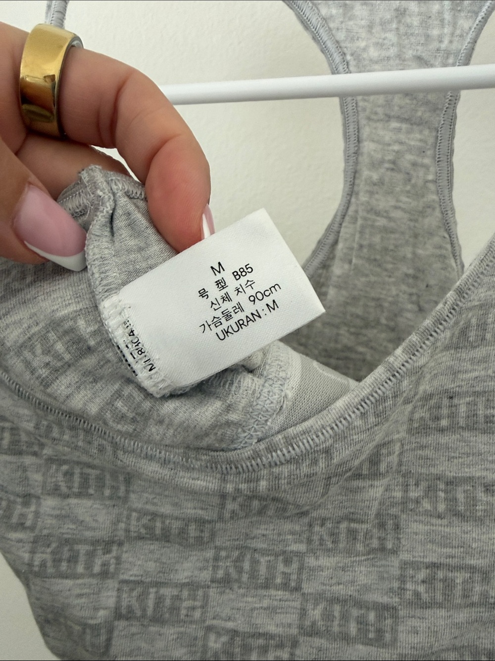 Kith Heather Gray Logo Racerback Bralette - Picture 3 of 4